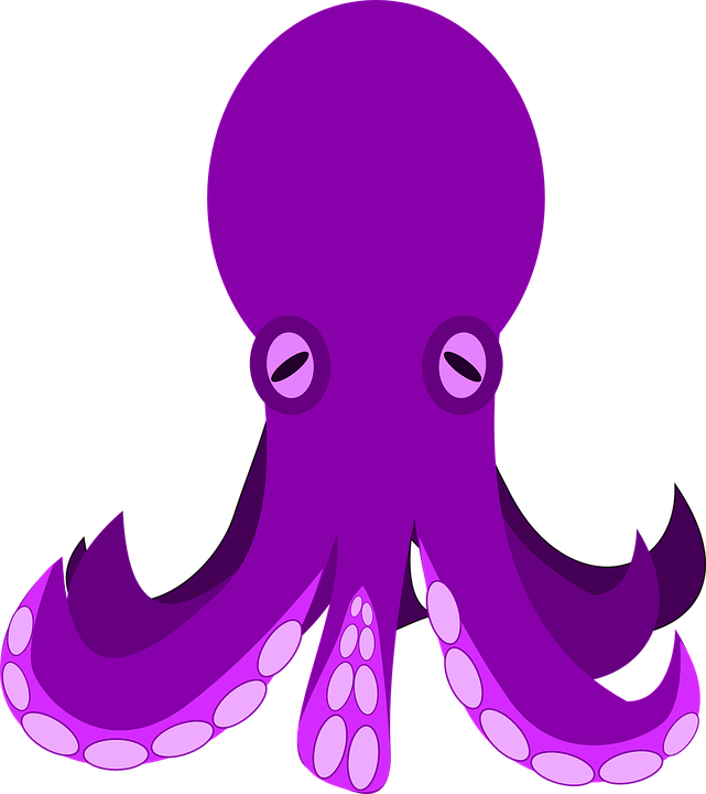 Octopus Clipart Purple Animal - Purple Clipart (641x720)