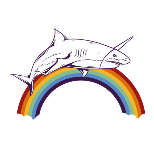 Rainbow Shark Shirt (500x500)