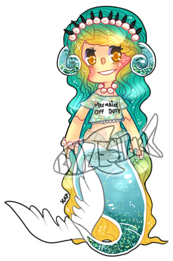 [029] Mermaid's Tears By Booze Shark Babes - Illustration (387x588)