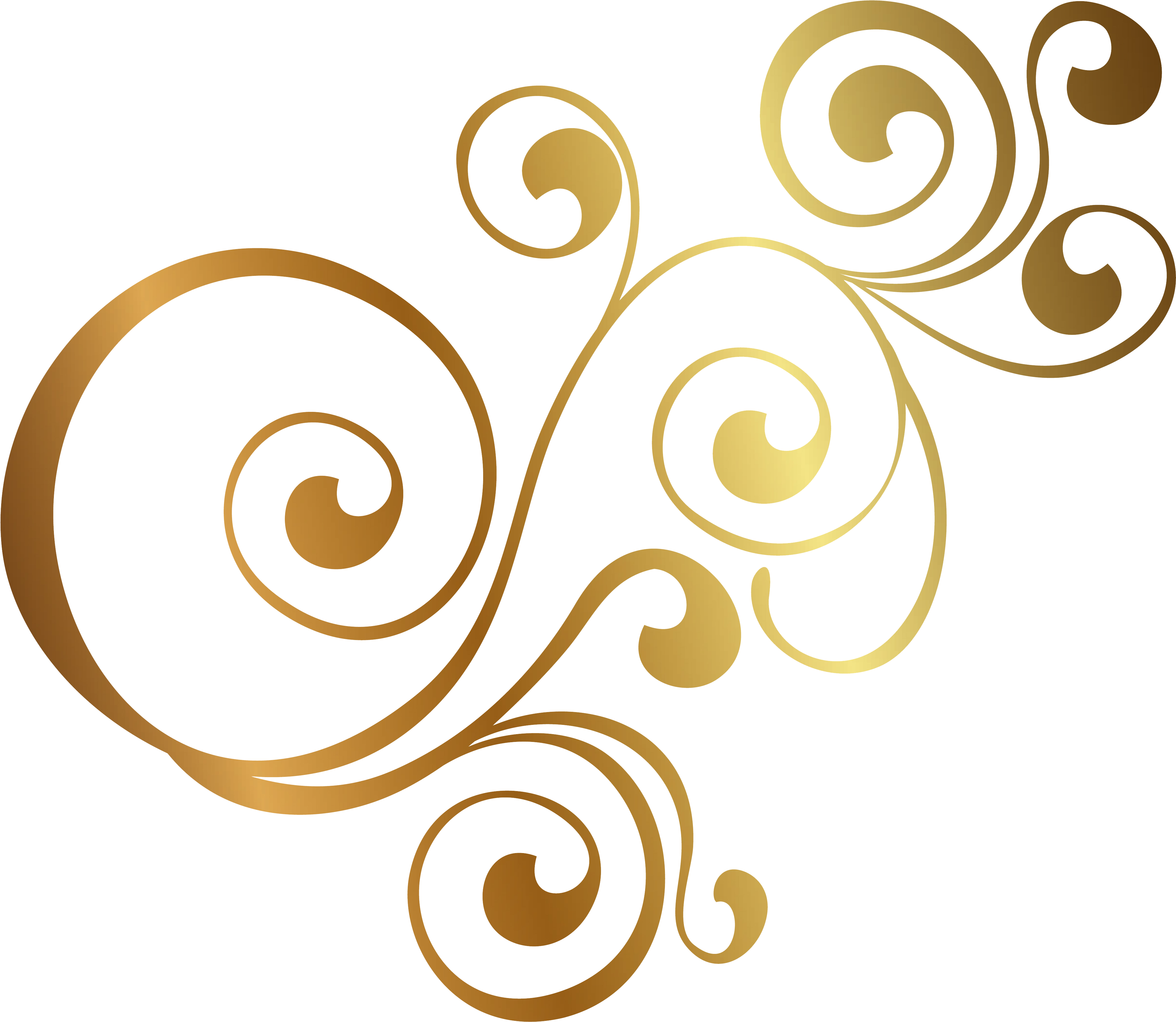 Gold Ornament Spiral Clip Art - Золотые Узоры На Прозрачном Фоне (4223x3720)