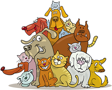 “i Would Recommend Her Highly And Without Reservation - Cartoon Cats And Dogs (400x323)