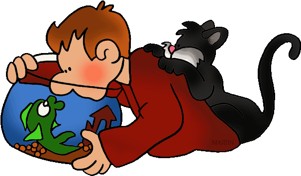 Pet Cat And Fish - Moving Pictures Of Animals For Powerpoint (648x384)