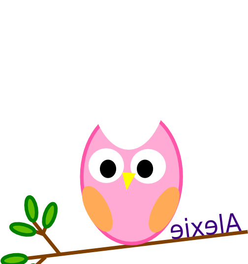 Pink Owl On A Branch Clip Art At Clker - Cartoon (542x537)