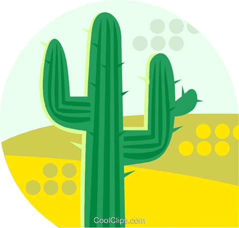 Cactus Growing In The Desert Royalty Free Vector Clip - Hedgehog Cactus (480x457)