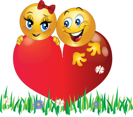 Lovers In Garden Smiley Emoticon Clipart - Happy New Year Emoji (512x453)