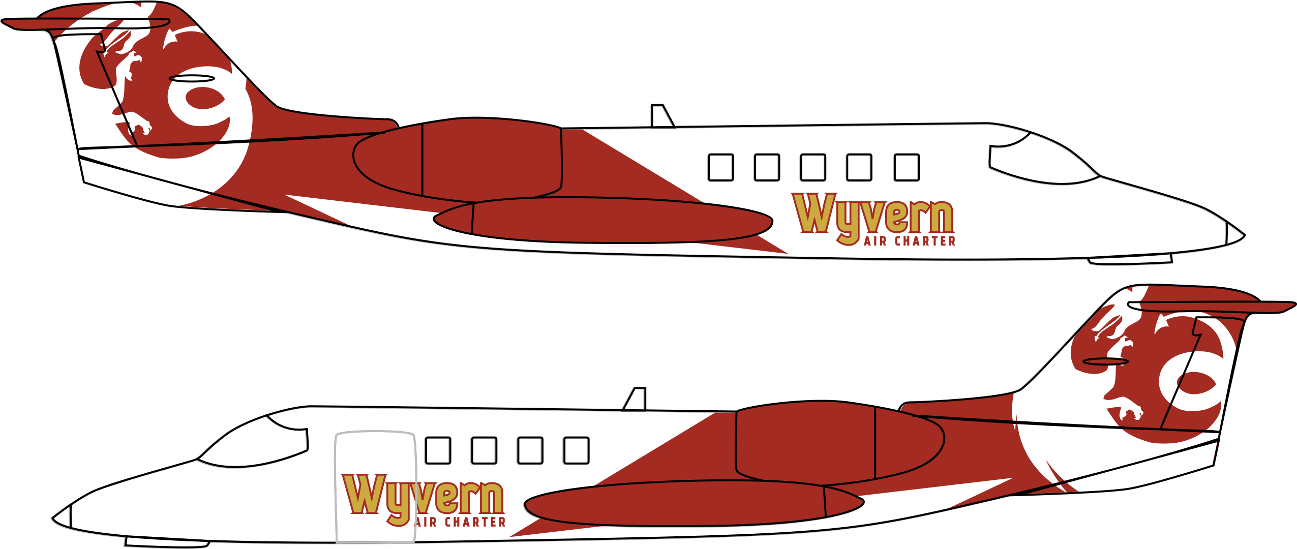 Wyvern Air Charter Branding - Wyvern Air Charter Branding (2550x1200)