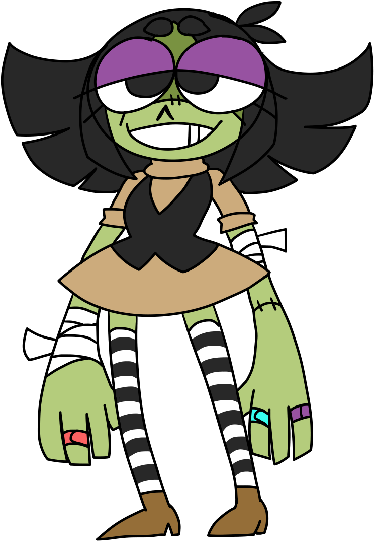 Local Zombie Girl Looking For Mysteries - Cartoon (800x1100)