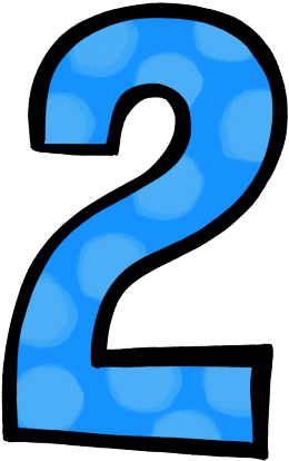 Number 2 Clip Art - Polk A Dot Number 2 Clip Art (288x457)
