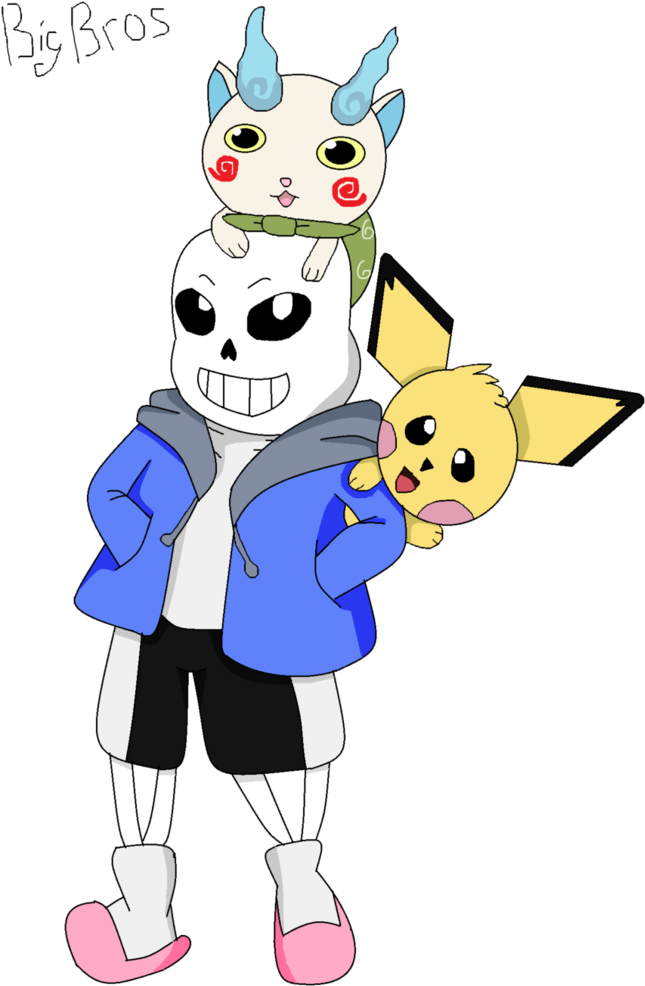 Big Brothers Sans Pichu Bro Komasan By Ashleyfluttershy - Cartoon (774x1032)