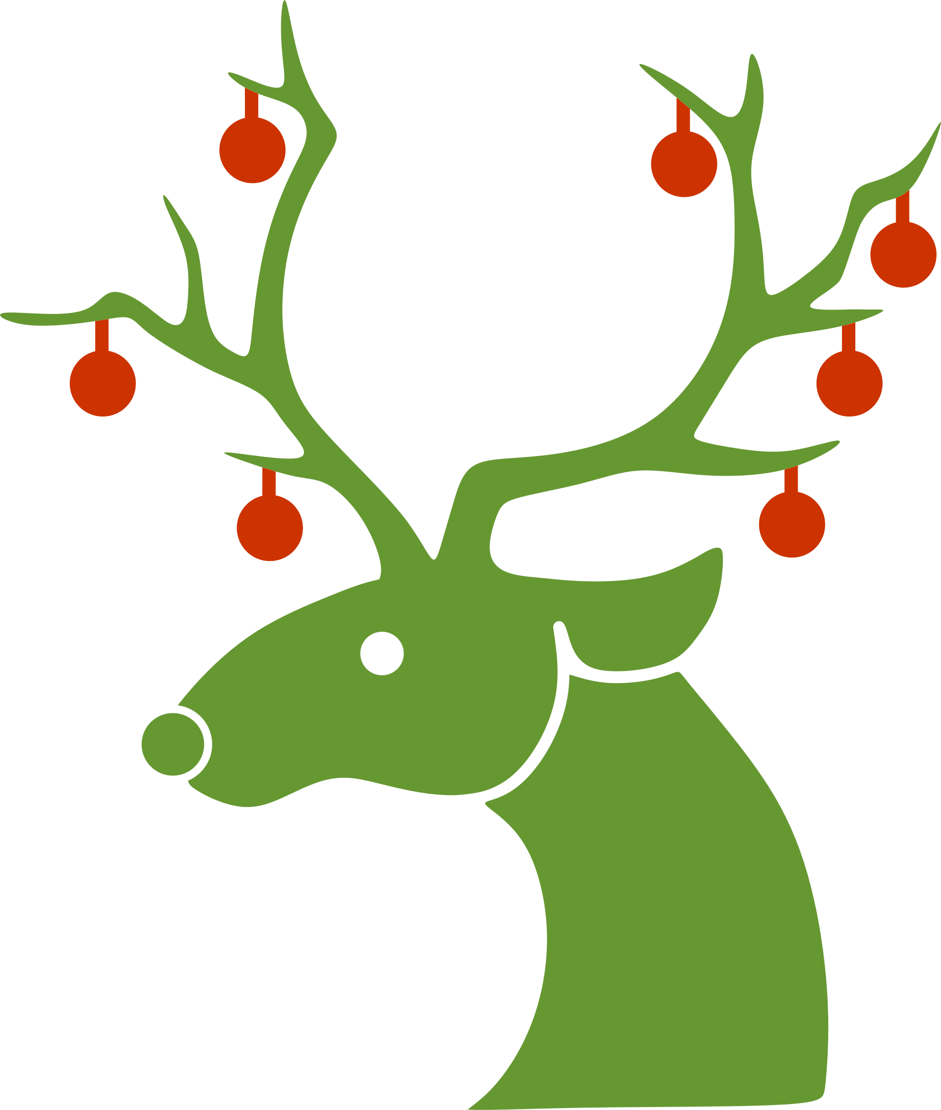 Fat Reindeer Clipart - Reindeer Silhouette Christmas (1910x2252)