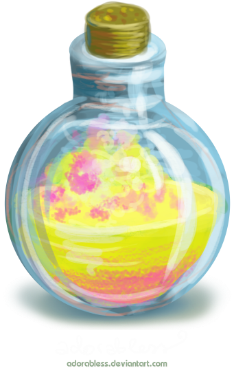 Potion Bottles Clip Art - Felix Felicis Necklace (liquid Luck) (568x661)