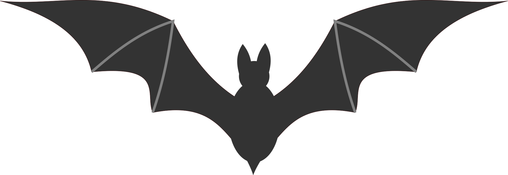 Creepy Clipart Vampire Bat - Bat Clipart Transparent Background (2000x691)