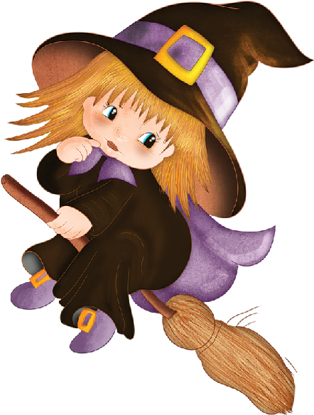 Cute Witch Vector Cartoon Illustration - Imagenes De Brujitas Animadas (600x600)