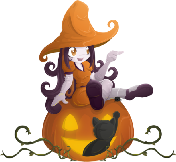 Cute Witches - Brujas De Halloween Animadas (600x600)