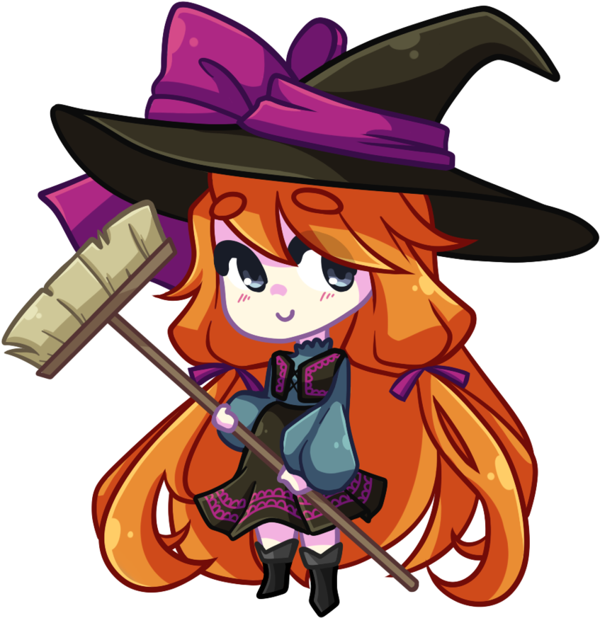 Chibi Witch Video By Looji - Witch Chibi Png (877x910)