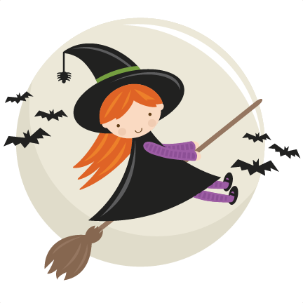 Cute Halloween Witch Clipart - Flying Witch Clipart Png (432x432)