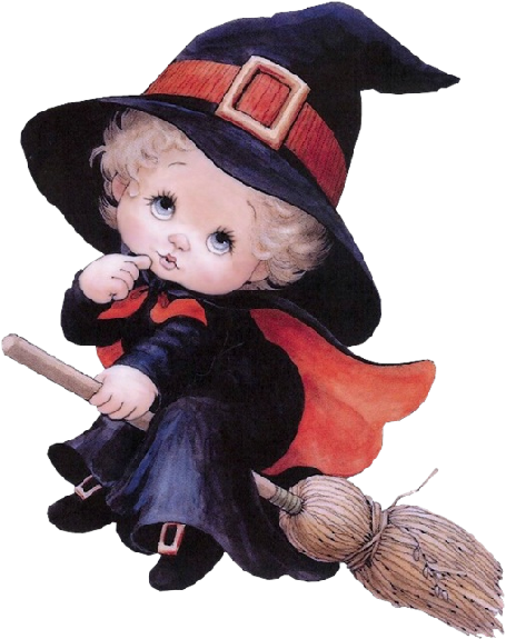 Cute Halloween Baby Witches Cartoon Clip Art Images - Witch Ruth Morehead (600x600)