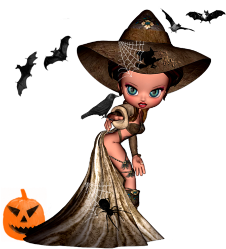 Beautiful Witchhalloween Arthappy - Halloween (600x648)