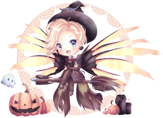 Chibi Chibi Girl Chibi Art Chibi Witch Cute Adorable - Mercy (700x546)