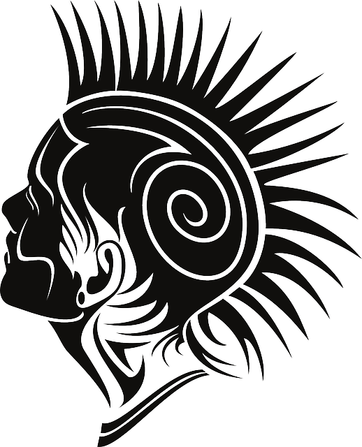 Head, Punk, Face, Style, Hair, With, Mohawk - Punk Vector (518x640)