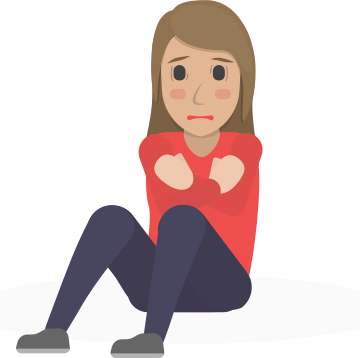 Girl With Anxiety - Cartoon (360x358)