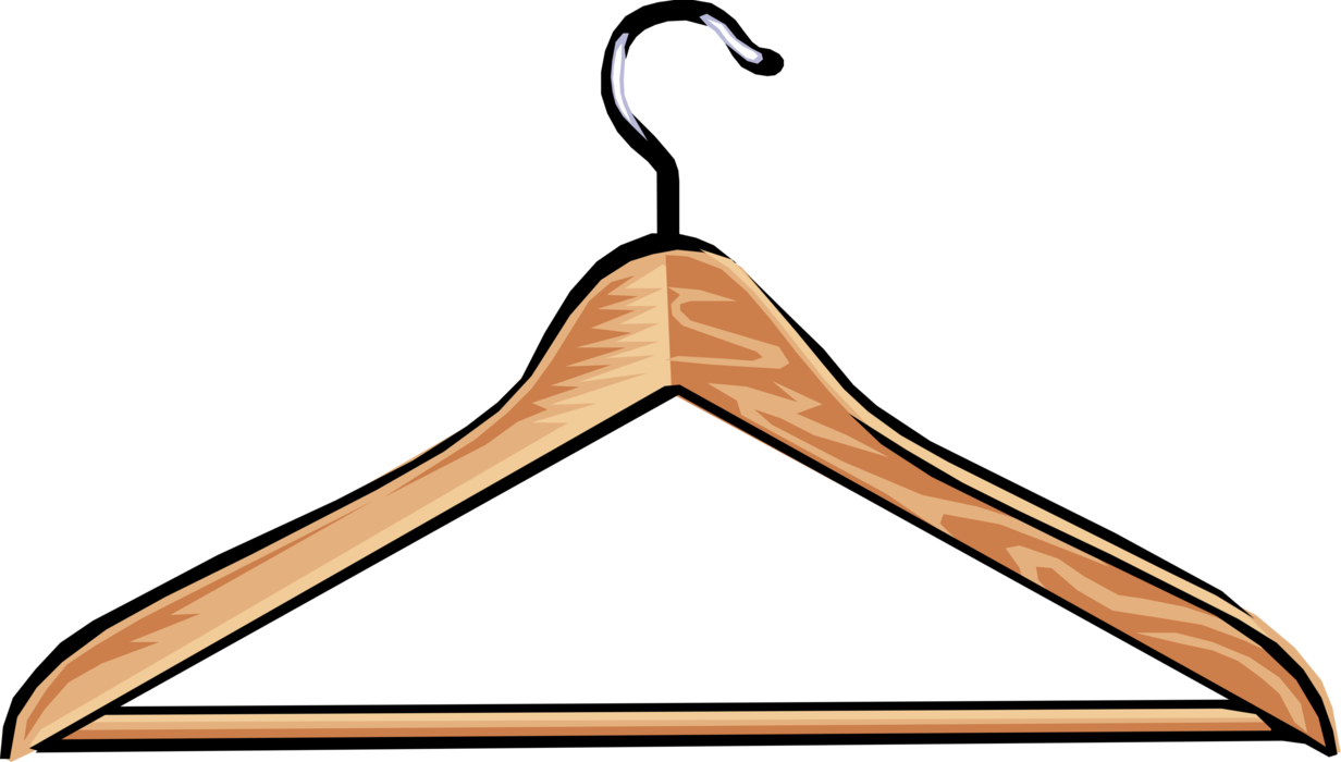 Vector Illustration Of Clothes Hanger Or Coat Hanger - Clipart Hanger (1232x700)