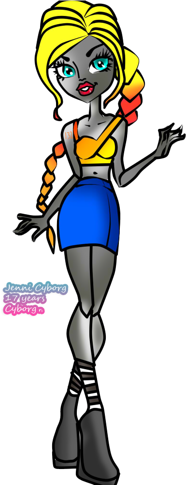 Jenny Cyborg By Bymari12 - Cartoon (431x1000)