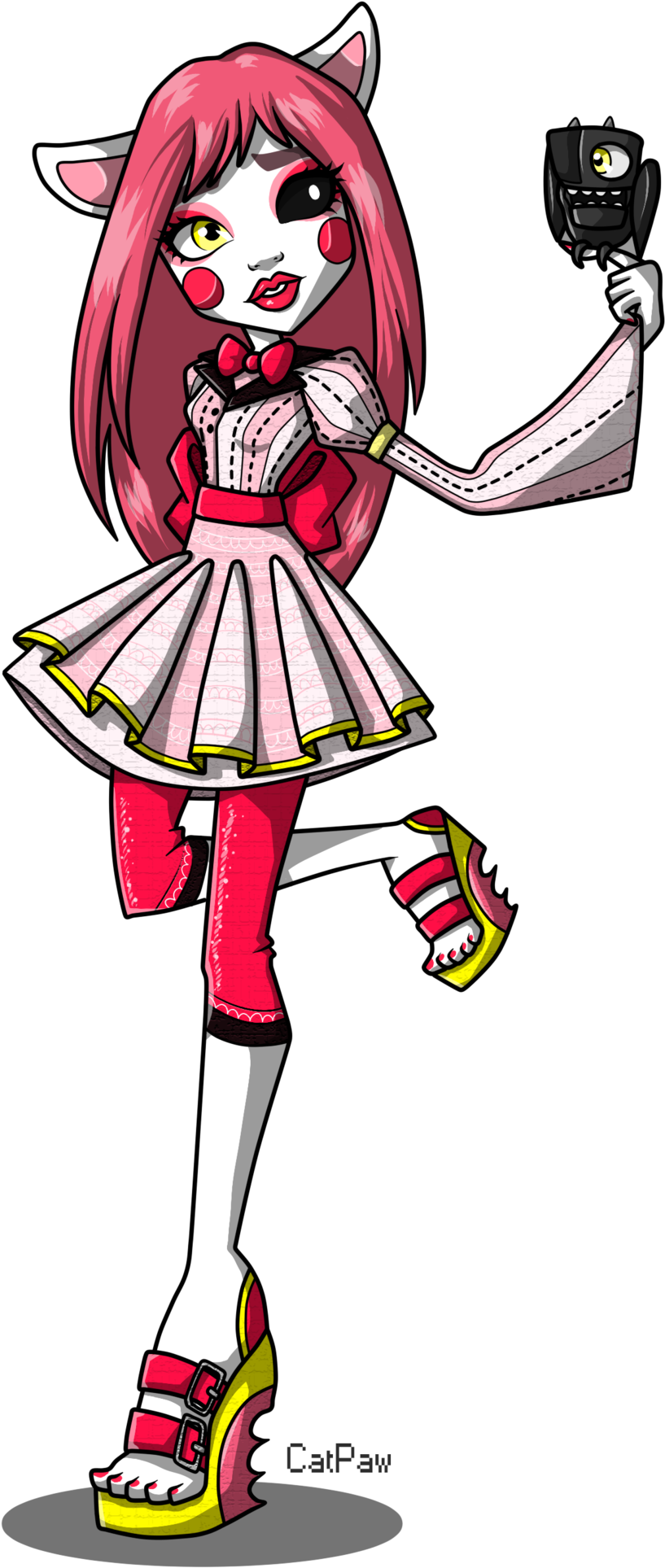 Mangle In Monster High By C A T P A W Mangle In Monster - Fnaf Mangle Monster High (1024x2100)