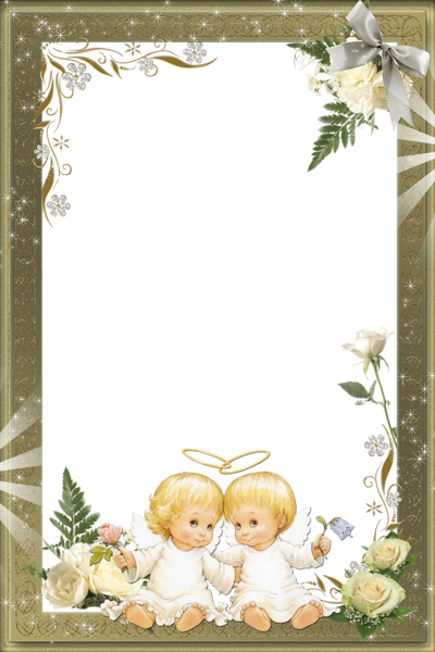 Beautiful Transparent Photo Frame With Angels - Frame With Angels (400x600)