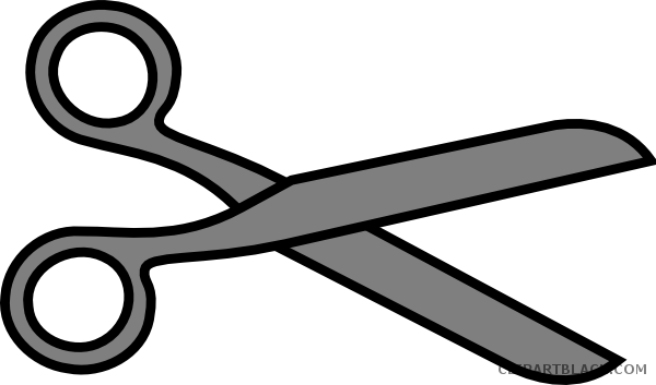 Hair Scissor Tools Free Black White Clipart Images - Scissors (600x353)