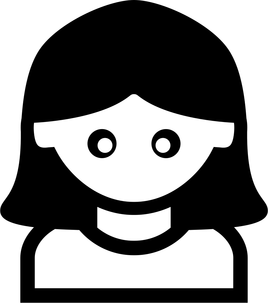 Girl With Black Straight Hair Comments - Icono Chica Png (1600x1600)