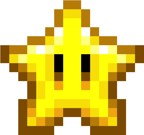 Minecraft Super Mario Bros - Super Mario World Star Sprite (580x550)