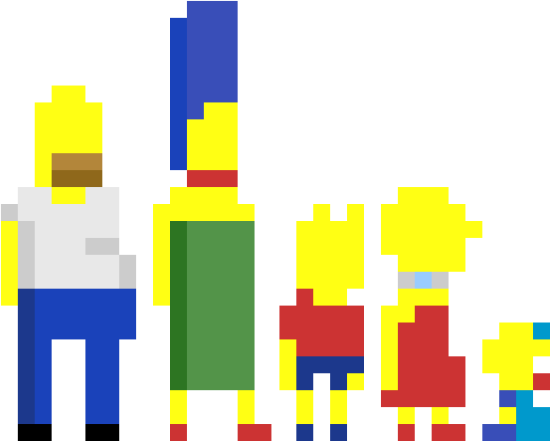 Minecraft Pixel Art Templates Simpsons 183473 - Simpsons Pixel Art (654x533)