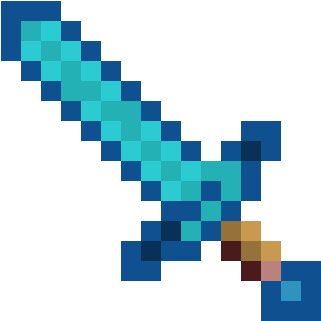 Minecraft Diamond Sword - Pixel Art Minecraft Sword (520x460)