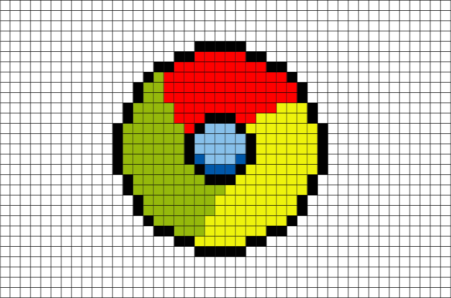 Chrome Logo Pixel Art Brik - Pixel Art Google Chrome (880x581)