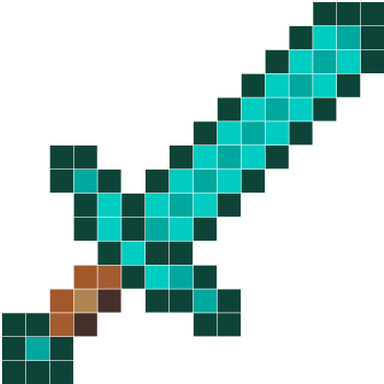 Epée En Diamant Minecraft - Minecraft Diamond Sword Png (350x450)