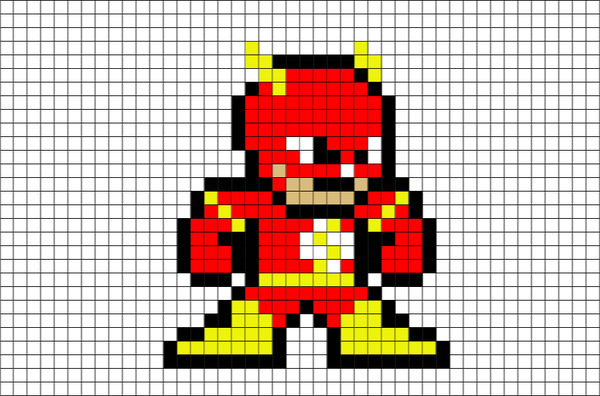 Minecraft Pixel Art Templates Superheroes Logo For - Pixel Art The Flash (600x396)