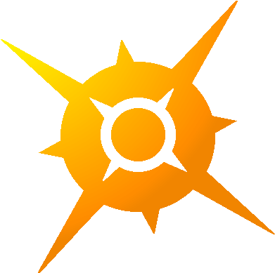 Pokemon Sun Logo Pixel Over And Completion By Simplypixelizing - Pokemon Sun And Moon Symbols (425x425)
