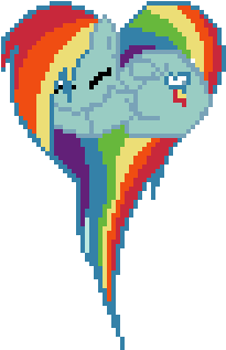 Pixel Art Rainbow Dash Heart Dash Rainbow Mlp Heart - Rainbow Dash Pixel Art (400x400)