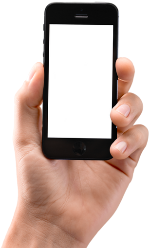 Hand Holding An Iphone With Blank Screen - Holding And Iphone Png (345x550)