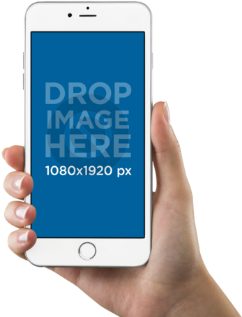 White Iphone 6 Plus Mockup Held Vertically By A Woman - Iphone (640x480)