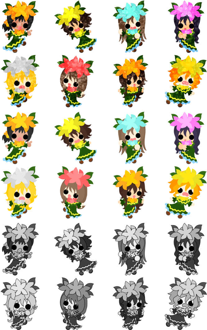 Icons Of Cute Little People By Atelier-bw - Cartoon (735x1087)