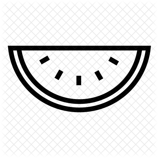 Watermelon Icon - Drawing (512x512)