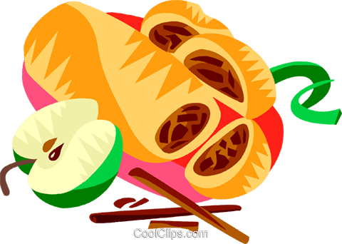 Austrian Apple Strudel Royalty Free Vector Clip Art - Austrian Apple Strudel Royalty Free Vector Clip Art (480x342)