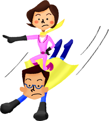 Flying Business Superhero And Superheroine - Flying Business Superhero And Superheroine (360x400)