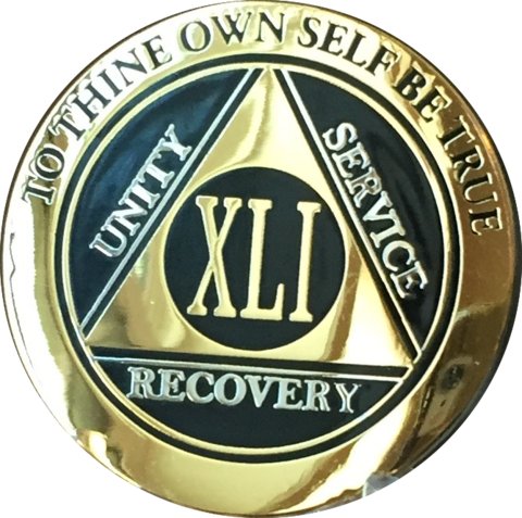 Aa Medallion Elegant Black Gold & Silver Plated Years - 4 Year Aa Medallion Reflex Blue Gold Plated Sobriety (480x477)
