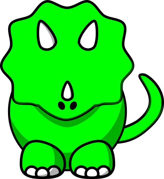Green Tricertop Dino Clip Art At Clker - Cartoon Triceratops (552x600)