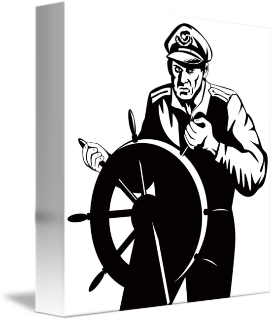 Ship Captain Clipart Black And White (554x650)