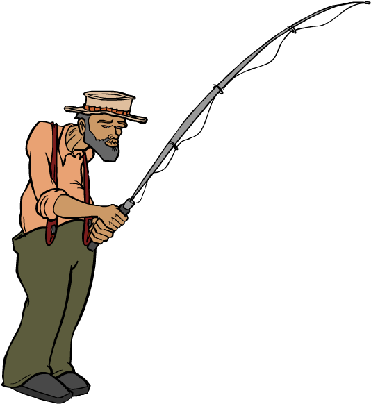 Fishing Fishermen - Cartoon Fisherman Transparent Png (549x599)