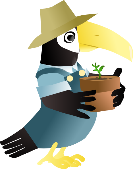 Toucan Gardener Shower Curtain (512x651)